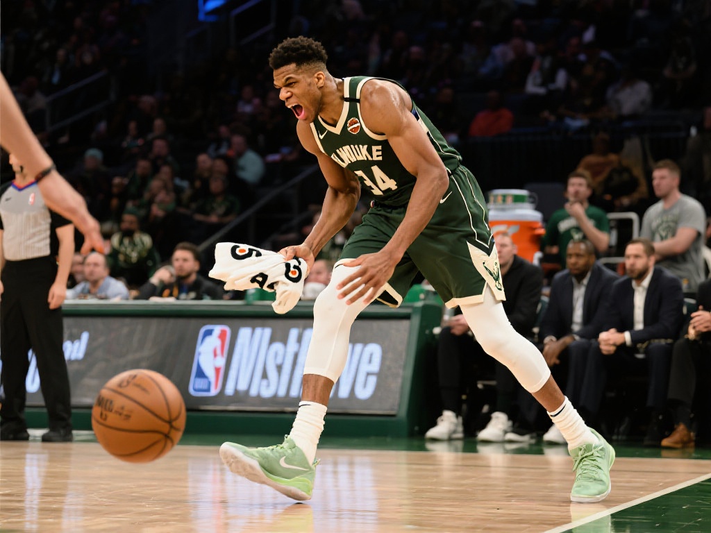 雄鹿传球失误惹争议 字母哥怒摔毛巾震惊全场