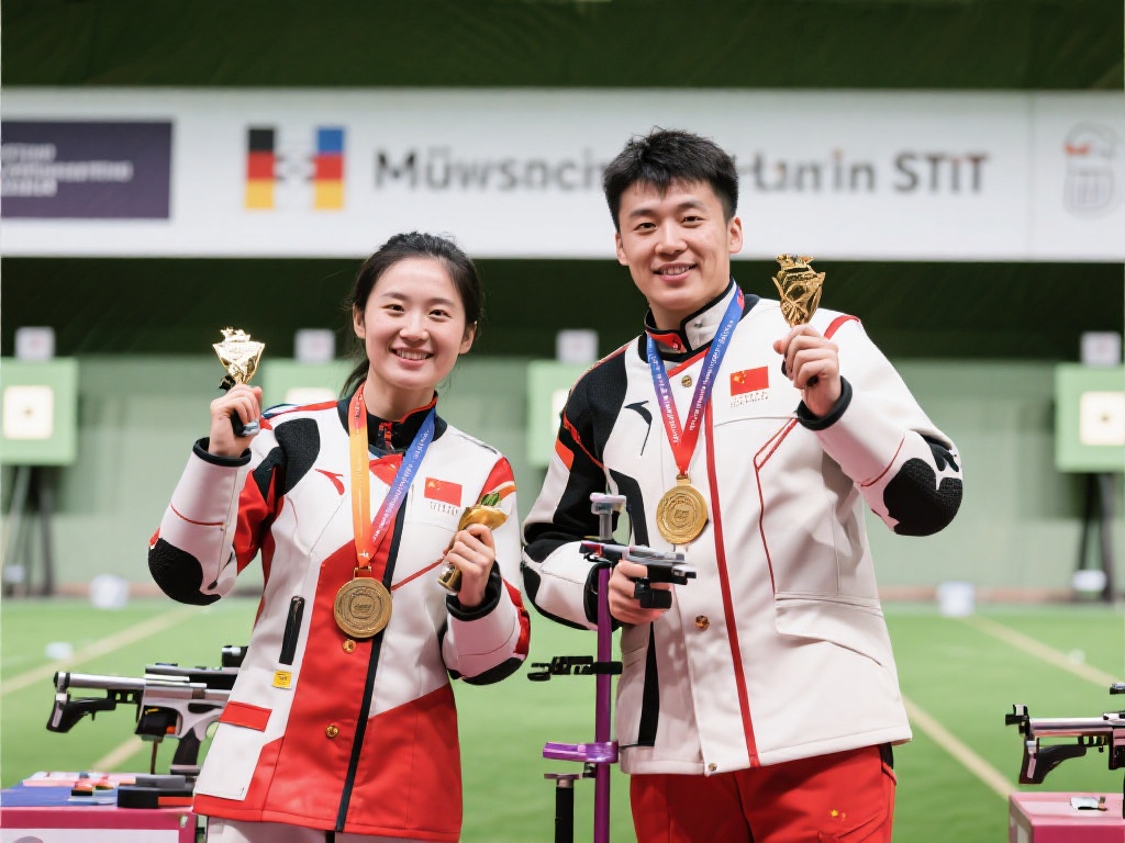 中国队射击世界杯慕尼黑夺金破纪录